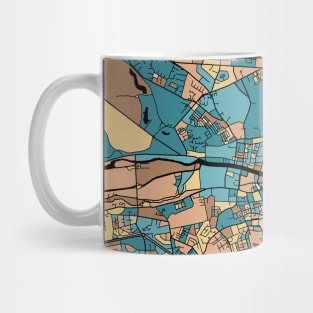 Dublin Map Pattern in Mid Century Pastel Mug